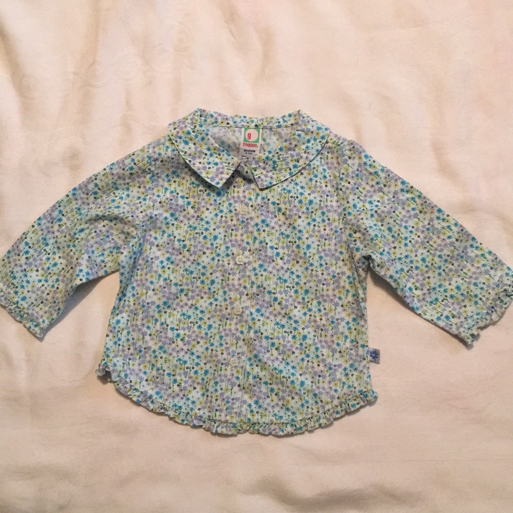 Vintage Gymboree Spring Showers print top Sz M-4